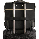 BEBE Women's Evans Wheeled Under The Seat Carry On Bag, Black Croc