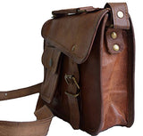 11" Cuero Shop- Stylish Men's Genuine Real Leather Small Brown Shoulder Messenger Passport Laptop