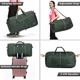 Gonex 100L Foldable Travel Duffel Bag for Luggage Gym Sports, Lightweight Travel Bag with Big Capacity, Water Repellent (Dark green)