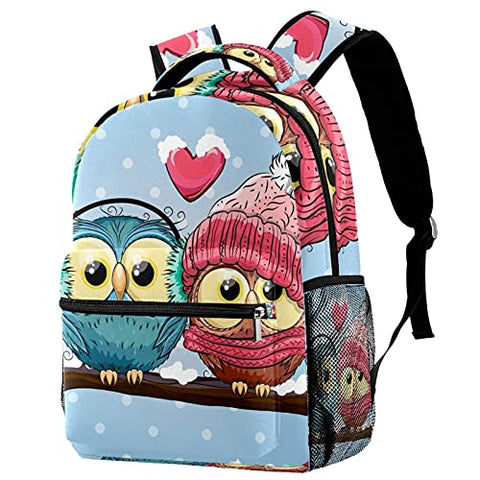 LORVIES Cute Owls Love Lightweight School Classic Backpack Travel Rucksack for Girls Women Kids Teens