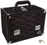 Caboodles Stylist Train Case, Black Lace Over Silver