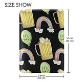 Cartoon Rainbow Beer Genuine Leather UAS Passport Holder Travel Wallet Cover Case