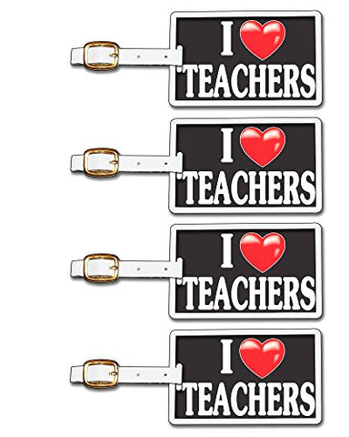 Tag Crazy I Heart Teachers Four Pack, Black/White/Red, One Size