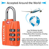 Travoce TSA Compatible Luggage Locks, Orange 6 Pack, Inspection Indicator with Alloy Body