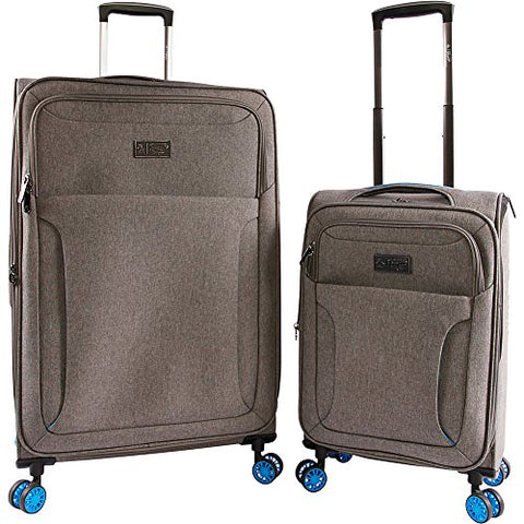 Original Penguin Luggage Platt 2 Piece Set Expandable Suitcase With Spinner Wheels, Grey