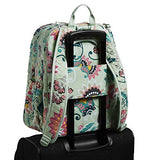Vera Bradley Iconic XL Campus Backpack, Signature Cotton, Mint Flowers