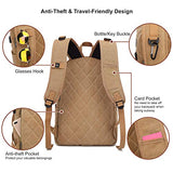 Canvas Laptop Backpack, Waterproof School Backpack With USB Charging Port For Men Women, Vintage Anti-theft Travel Daypack College Student Rucksack Fits up to 15.6 inch Computer(Brown)