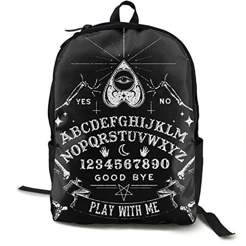 NiYoung Basic Laptop Backpack Stylish Bookbag Durable Vintage Skeleton Magic Ouija Board Black Laptop Backpack with Padded Straps for High School College Gift