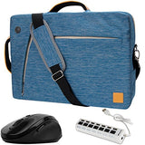 Vangoddy 3-In-1 Hybrid 17.3Inch Blue Laptop Bag W/ 7-Port Usb Hub And Mouse Fit For Asus Vivobook