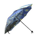 The Starry Night By Vincent Van Gogh, Landscape Painting Folding Rain Umbrella/Parasol/Sun Umbrella