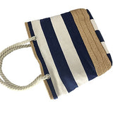 Melime X-Large Travel Shoulder Beach Tote Bag With Handmade Woven Straw Binding, Cotton Rope