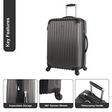 Lucas Outlander Hard Case 24 inch Expandable Rolling Suitcase With Spinner Wheels (One Size, Graphite)