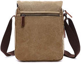 Sechunk Middle Vintage Canvas Messenger Cross body bag Shoulder bag (m_Khaki, middle)