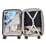 NONSTOP Luggage Expandable Spinner Wheels hard side shell Travel Suitcase Set 3 Piece Lightweight with TSA Lock and Double USB Port, NEW YORK Collection (Silver, 3-Piece Set (20/24/28))