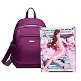 ABage Women's Nylon Backpack Purse Waterproof Lightweight College School Daypack, Red