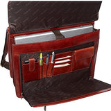 Mancini Leather Goods Luxurious Italian Leather Laptop Briefcase (Black)
