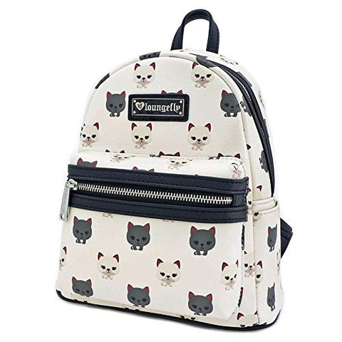 Loungefly Cat AOP Mini Backpack (One Size, White)