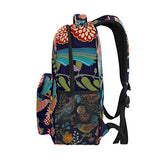 Stylish Japanese Bird Backpack- Lightweight School College Travel Bags, ChunBB 16" x 11.5" x 8"
