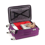 Cloe Checked Medium 24 inch Water-Resistant Luggage with 360º-spinner wheels in Purple Color