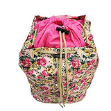 Trendy Flyer Backpack Travel Overnight Tote Duffel Purse Pink Flowers