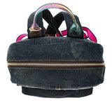 Denim Backpack With Fashion Design Multiple Compartments And Adjustable Straps