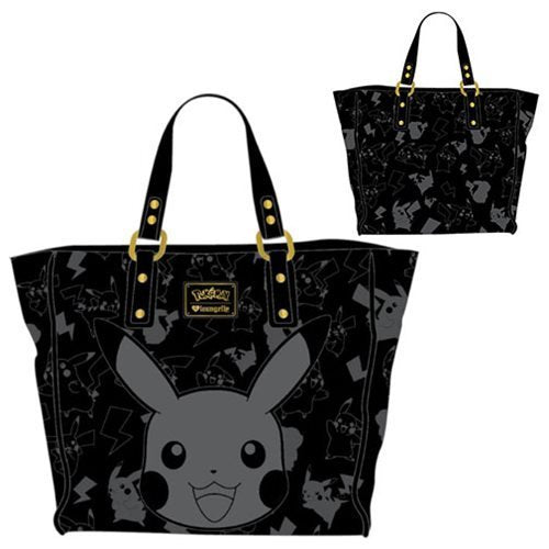 Pokemon Pikachu Black Embossed Tote Purse