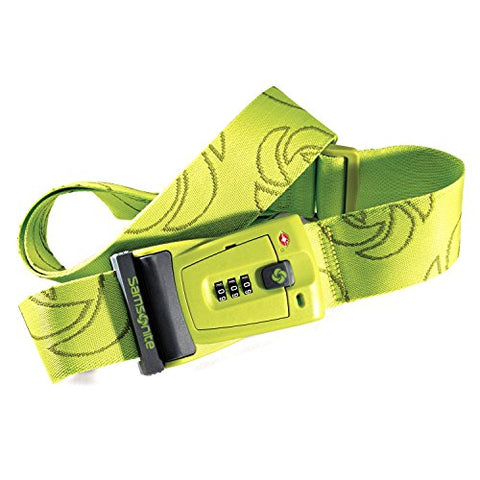Samsonite Travel Sentry 3-Dial Combo Luggage Strap Neon Green