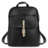 Vbiger Womens Backpack Pu Leather Casual Shoulder Bag Fashion Girls School Bag Daypack (Black)