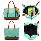 Women Ladies Canvas Travel Weekender Bag Overnight Carry-on Tote Shoulder Bag Duffel in Trolley