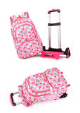 Fanci Geometric Figure Kids Rolling School Backpack Waterproof Nylon Trolley Carry on Luggage