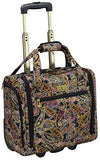 London Fog Cranford 15" Under The Seat Bag, Black Gold Plum Paisley