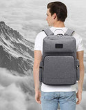 AUGUR 15.6”Classic Laptop Backpack Oxford Fabric Travel Rucksack for Men Women (Grey)