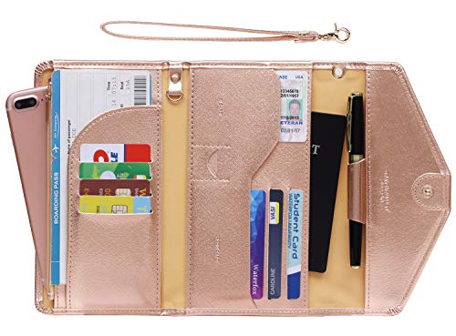 Spencer Family Passport Holder Travel Wallet Purse RFID Blocking Document Organizer Case Bag Orange, Size: Small