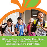 Teacher Peach "I Teach" Teacher Tote Bag - Motivational Work Bag With Pockets, Organizers, Zippers,
