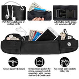 Mind and Body Experts Orion Travel Belt - Hands-Free Way to Carry Your Phone, Money, Passport - Waist Pack for Hiking, Traveling, Running, Walking - Adjustable Water Resistant Fanny Pack (Black)