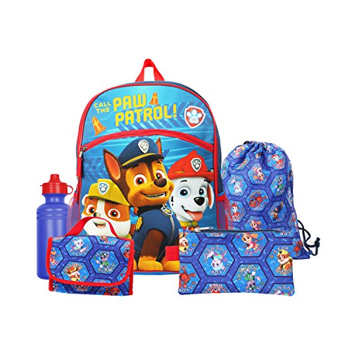 Nickelodeon Paw Patrol Boys Blue 16" Backpack Back to School Essentials Set