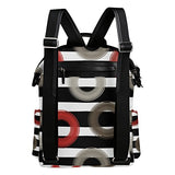 Colourlife Circles Stripes Stylish Casual Shoulder Backpacks Laptop School Bags Travel Multipurpose