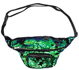 Unisex Reversible Sequins Waist Pack Double Color Chest Bag Fanny Pack