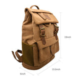 Smart ZZ Canvas Vintage Leather Backpack - Unisex Casual Travel Rucksack Satchel, Larger