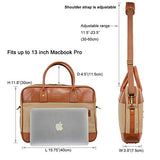 Banuce 14" Laptop Messenger Bag for Men Canvas Leather Business Tote Tablet Shoulder Satchel