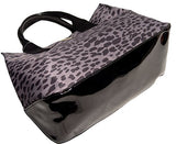 Tommy Hilfiger Women's Leopard Tote Bag Handbag (Black / Grey)
