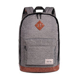 HEXIN Grey Water Repellent Canvas Collapsible Rucksack 15 inch Computer Bag Pack