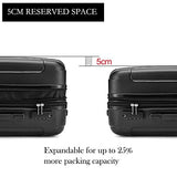 Fochier 3 Piece Expandable Spinner Luggage Set Lightweight Suitcase
