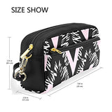 Colourlife Repeating Ink Brush Strokes Pu Leather Pencil Case Holder Pouch Makeup Bags For Boys