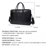 Bostanten Leather Briefcase Messenger Business Bags Laptop Handbag Black