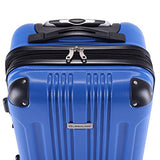 Goplus Globalway Expandable 20" Abs Carry On Luggage Travel Bag Trolley Suitcase (Blue)