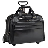 Check-Point Friendly Wheeled Laptop Case, Leather, 15.6" in, Black - Midway | Mcklein - 86605
