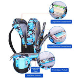 ABage Casual Backpack Set Water Resistant Hiking Travel Daypack Bookbag with Pencil Case, Blue