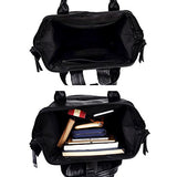 Berchirly Casual PU Leather Backpack Laptop Bookbag Black Girls Schoolbag Casual Daypack