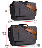 Estarer Computer Messenger bag Water-resistance Canvas Shoulder Bag 15.6 Inch Laptop for Travel Work